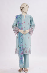 EMBROIDERED CAMBRIC 3PCS UNSTITCHED
