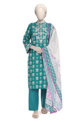 EMBROIDERED PRINTED CAMBRIC STITCHED 3 PIECE