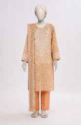 EMBROIDERED PRINTED CAMBRIC STITCHED 3 PIECE