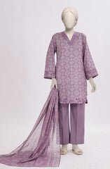 EMBROIDERED PRINTED LAWN STITCHED 3 PIECE