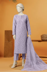 RAW SILK EMBROIDERED STITCHED 3 PIECE