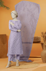 RAW SILK EMBROIDERED STITCHED 3 PIECE