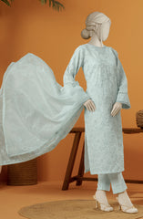 EMBROIDERED RAW SILK 3 PCS UNSTITCHED