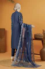 RAW SILK EMBROIDERED STITCHED 3 PIECE