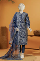 EMBROIDERED RAW SILK 3 PCS UNSTITCHED