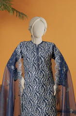 EMBROIDERED RAW SILK 3 PCS UNSTITCHED