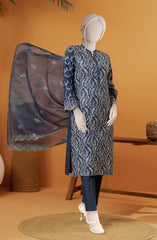 RAW SILK EMBROIDERED STITCHED 3 PIECE