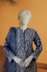 RAW SILK EMBROIDERED STITCHED 3 PIECE