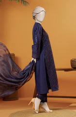 EMBROIDERED RAW SILK 3 PCS UNSTITCHED