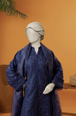 RAW SILK EMBROIDERED STITCHED 3 PIECE