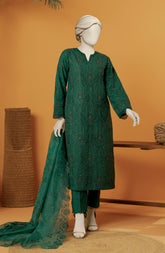 EMBROIDERED RAW SILK 3 PCS UNSTITCHED