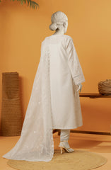 EMBROIDERED RAW SILK 3 PCS UNSTITCHED