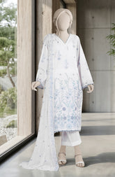 EMBROIDERED CAMBRIC 3PCS UNSTITCHED