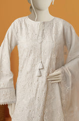 RAW SILK EMBROIDERED STITCHED 3 PIECE