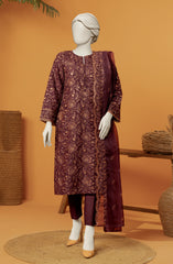 EMBROIDERED RAW SILK 3 PCS UNSTITCHED