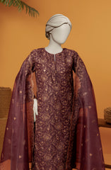 EMBROIDERED RAW SILK 3 PCS UNSTITCHED