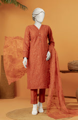 EMBROIDERED RAW SILK 3 PCS UNSTITCHED