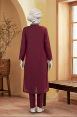 EMBROIDERED CHAMBRAY STITCHED 2 PIECE