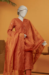 EMBROIDERED RAW SILK 3 PCS UNSTITCHED