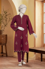 EMBROIDERED CHAMBRAY STITCHED 2 PIECE