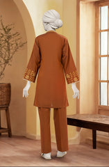 EMBROIDERED CHAMBRAY STITCHED 2 PIECE