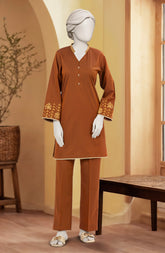 EMBROIDERED CHAMBRAY STITCHED 2 PIECE