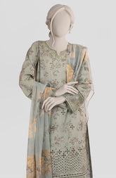 EMBROIDERED PRINTED LAWN 3PCS UNSTITCHED