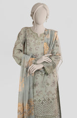 EMBROIDERED PRINTED LAWN 3PCS UNSTITCHED