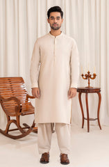 LIGHT-BEIGE BLENDED KAMEEZ SHALWAR
