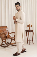 LIGHT-BEIGE BLENDED KAMEEZ SHALWAR