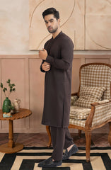 CHOCOLATE BROWN BLENDED EMBROIDERED KAMEEZ SHALWAR