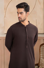 CHOCOLATE BROWN BLENDED EMBROIDERED KAMEEZ SHALWAR