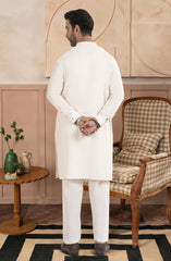 LIGHT CREAM BLENDED EMBROIDERED KAMEEZ SHALWAR