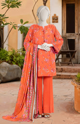 PRINTED TEXTURED VISCOSE 3PCS UNSTITCHED