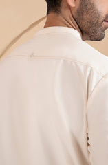 LIGHT CREAM BLENDED EMBROIDERED KAMEEZ SHALWAR