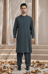TEAL-GREEN BLENDED EMBROIDERED KAMEEZ SHALWAR