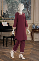 EMBROIDERED CROSS HATCH STITCHED 2 PIECE