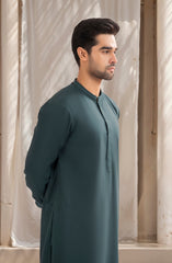 TEAL-GREEN BLENDED EMBROIDERED KAMEEZ SHALWAR