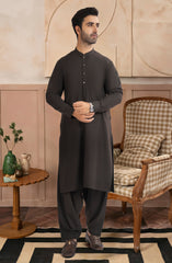 DARK-GREY BLENDED KAMEEZ SHALWAR