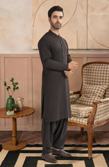 DARK-GREY BLENDED KAMEEZ SHALWAR
