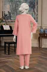 EMBROIDERED CROSS HATCH STITCHED 2 PIECE