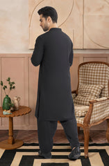 BLACK BLENDED EMBROIDERED KAMEEZ SHALWAR