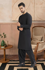 BLACK BLENDED EMBROIDERED KAMEEZ SHALWAR