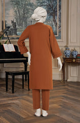 EMBROIDERED CROSS HATCH STITCHED 2 PIECE