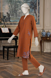 EMBROIDERED CROSS HATCH STITCHED 2 PIECE