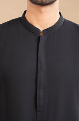 BLACK BLENDED EMBROIDERED KAMEEZ SHALWAR