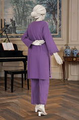 EMBROIDERED CROSS HATCH STITCHED 2 PIECE