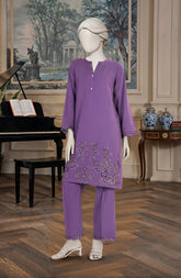 EMBROIDERED CROSS HATCH STITCHED 2 PIECE