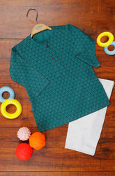 FESTIVE'23 INFANT PRINTED KAMEEZ SHALWAR GREEN