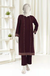 EMBROIDERED CROSS HATCH 2PCS UNSTITCHED